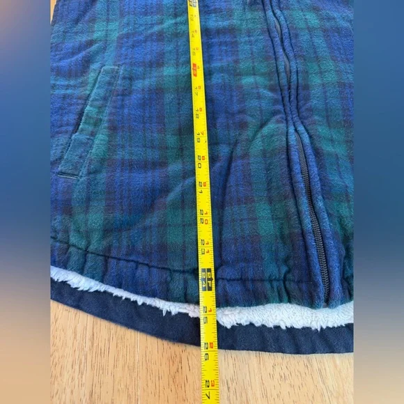 L.L.Bean Women's Scotch Plaid Flannel Sherpa-Lined Zip Hoodie Size Small Outdoor - Picture 10 of 10